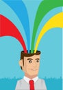 Rainbow Coming Out from Head Vector Illustration Royalty Free Stock Photo