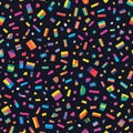 Rainbow confetti on a dark background Royalty Free Stock Photo
