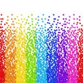 Rainbow Confetti Stripes Background Continuous to Right and to Left on White Backdrop