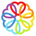 Rainbow connected hearts Royalty Free Stock Photo