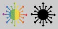 Rainbow Coronavirus Collage Icon of Round Dots