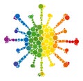 Rainbow Coronavirus Composition Icon of Circles