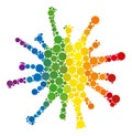 Rainbow Covid-19 virus Mosaic Icon of Circles