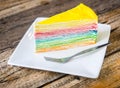 Rainbow crape cake Royalty Free Stock Photo