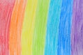 Rainbow crayon drawing Royalty Free Stock Photo