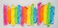 Rainbow creative background of lines drawn with multi-colored crayons