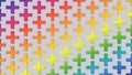 Rainbow crosses, colorful pattern. Abstract illustration, 3d render