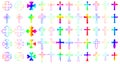 Rainbow Crosses Religion Icon Set