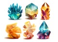 Rainbow Crystal Isolated, Titanium Color Stone, Rainbow Gem, Generative Ai Illustration