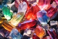 rainbow crystals sparkling under direct sunlight