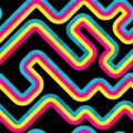 Rainbow curve. Seamless pattern.