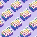 Rainbow 3D Bug Word Repeating Pattern Background Royalty Free Stock Photo