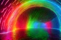 rainbow 3d glowing neon pattern tunnel cave outerspace space lines glow