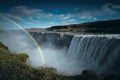 Rainbow at Dettifoss waterfall in Iceland Royalty Free Stock Photo