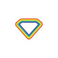 rainbow diamond logo icon vector template