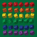 Rainbow Dice with Black Points