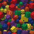 Rainbow Dice Seamless Pattern