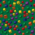 Rainbow Dice Seamless Pattern