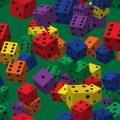 Rainbow Dice Seamless Pattern