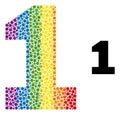 Rainbow Digit One Mosaic Icon of Spheric Dots Royalty Free Stock Photo
