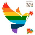 Rainbow dove with flower Royalty Free Stock Photo