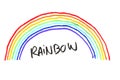 rainbow drawn with felt pen