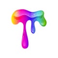 Rainbow dripping slime. Viscous bright liquid. toy for children. Vector cartoon illustration.