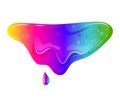 Rainbow dripping slime . Viscous liquid. Bright toy for children. Viscous liquid. Vector cartoon illustration on a white