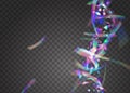 Rainbow Effect. Falling Confetti. Webpunk Foil. Light Sparkles. Royalty Free Stock Photo