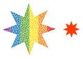 Rainbow Eight Pointed Star Mosaic Icon of Spheres