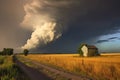 rainbow emerging after a powerful supercell storm