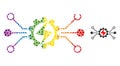 Rainbow Energy Hitech Composition Icon of Round Dots