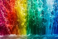 Rainbow explosion celebrates diversity. Vibrant colors burst with meaning.