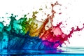 Rainbow explosion celebrates diversity. Vibrant colors burst with meaning.