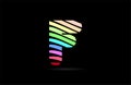 rainbow f alphabet letter stripes logo icon design