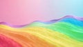 Rainbow fabric undulating in soft pastel light, creating a dreamy, textured background. Generative AI Royalty Free Stock Photo