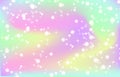 Rainbow fantasy background. Holographic illustration in pastel colors. Bright multicolored unicorn sky with stars Royalty Free Stock Photo