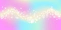 Rainbow fantasy background. Holographic illustration in pastel colors. Multicolored unicorn sky with stars and bokeh. Royalty Free Stock Photo