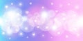 Rainbow fantasy background. Holographic illustration in pastel colors. Multicolored unicorn sky with stars, hearts and Royalty Free Stock Photo