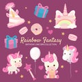 Rainbow Fantasy Birthday Unicorn Royalty Free Stock Photo