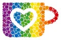 Rainbow Favourite cup Collage Icon of Circles