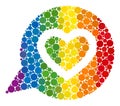 Rainbow Favourite heart message Collage Icon of Spheres