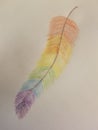 Rainbow feather wall painting design