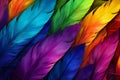 Rainbow feathers pattern. Generate Ai Royalty Free Stock Photo