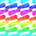 Rainbow feathers seamless pattern background Royalty Free Stock Photo