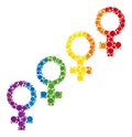 Rainbow Female cohort symbol Composition Icon of Round Dots Royalty Free Stock Photo