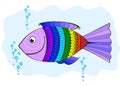 Rainbow fish, covered with symbols
