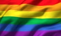 Rainbow flag blowing in the wind Royalty Free Stock Photo