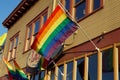 Rainbow Flag Flying Proud Royalty Free Stock Photo
