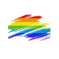 Rainbow flag in the form traces brush